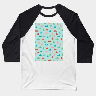 Minimalist triangles geometric pattern in light blue Baseball T-Shirt